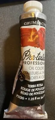 Grumbacher Pre-tested Terra Rosa oil paint color 37 mL- Made in the USA