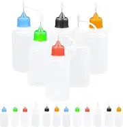 HEALSOPTHY 18pcs Precision Tip Applicator Bottles for DIY Painting Translucent Squeeze Bottles Colored Caps for Glue Ink and Liquid Storage for Artisans and Painters