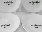 ❤️ 4 Corelle SENTIMENTS 6.75" Appetizer Plates BE THANKFUL GRATEFUL KIND BLESSED
