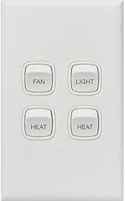 HPM Excel 10A Fan Light Heat x 2 4 Function Switch, White