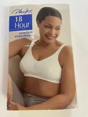 Playtex Sz 36D 18 Hour Active Comfort Wirefree Bra 4090 White Soft Cup Open Box
