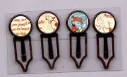 Graphic45 MOTHER GOOSE #106 Antique Copper (4) Metal Clips HANDMADE
