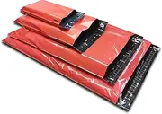 50 Coloured Mixed Plastic Mailing Mail Post Postage Bags (Red)