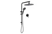 ACA Luxury Large 12" SS304 Rainfall Shower Head 3-MODE Handheld Set with Brass Diverter and Mixer Tap Black