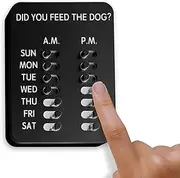DID YOU FEED THE DOG? (Black Pet Feeding Reminder, Magnetic, Sliders, Wall-Mount