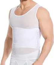 Waist Trainer Vest for Men, Ultra Thin Breathable Abdomen Compression Shirt Underwear - Body Shaping Shapewear Vest