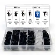 100 PCS Car Retainer Clips Snap Set Auto Fasteners Automotive Push Pin