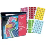 Avery 43300 Label Starter Kit Top Tab Colour Code 20 X 30Mm Assorted Colours Pack 120