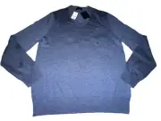 Brooks Brothers Extra Fine Merino Wool Knit Pullover Sweater Mens M Blue NWT