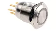 EOZ Illuminated Momentary Push Button Switch, Panel Mount, DPDT, Green LED, IP65