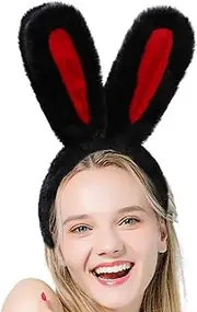 [Generisch] Fluffy Rabbit Ears, Rabbit Ears Headband, Rabbit Ears Costume Prop - Plush Fuzzy Ear Headwear, Cute Rabbit Ears Costume for Children, Easter, Birthday