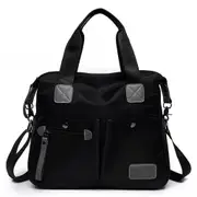Fashion Large-capacity Shoulder Bag Portable Diagonal Backpack Handbag (Color:Black Size: + L)