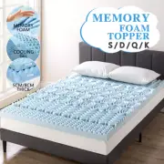 All SIZES 5/8cm Memory Foam Mattress Topper Bed Cool Gel Bamboo Cover Underlay