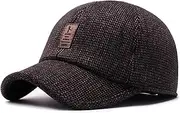 [Generic] Men Autumn Winter Hat Outdoor Thick Warm Adjustable Earmuffs Baseball Cap Thick Hats