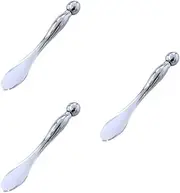 FOMIYES 3 Pcs Mini Eye Mask Spatula Spoon for Beauty Device Skincare Products Zinc Alloy Eye Massager Double-ended Design Portable Beauty Scoop