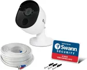 Swann 1080p Full HD Thermal Sensing Bullet Security Camera, Black/White