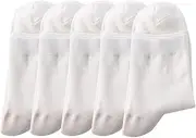 [LNJ] 5 Pairs Women's Crack Prevention Thick Cushion Cleft Foot Dual Defense Cushioned Socks Athletic Running Socks (Color : White, Size : 35-39)