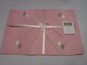 Vintage Garden State 44” Square Tablecloth with 4 Napkins PINK