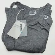 Gymshark Women's Tank Top Size S Charcoal Training Logo Slant Vest Marl - NWT