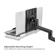 Brateck Adjustable Laptop Tray Monitor Arms Fits 12-17" VESA 75x75 Plate Black