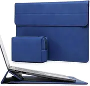 HYZUO 15 Inch Laptop Sleeve Case with Stand for MacBook Air 15 M4 A3241 M3 A3114 M2 A2941 2025-2023, 15" Surface Laptop 7/6/5/4, MacBook Pro 15 A1990 A1707 2019-2016, with Pouch, Klein Blue