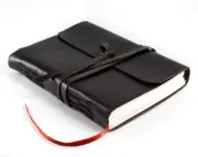 Handmade Leather Journal Unlined Writing Notebook 7x5 Plain Black for Men and Wo