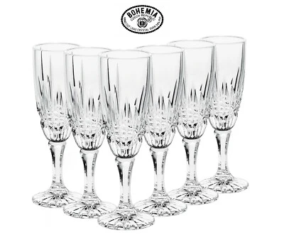 Bohemia Crystal Bedford Champagne Flute 180ml 6pc full lead crystal