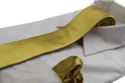 Mens Mustard Yellow 8Cm Neck Tie & Matching Pocket Square Set