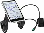 Electric Bike LCD Panel Screen, Electric Bike LCD Meter 5 Pin 24V 36V 48V 60V Universal E Scooter M5 for 31.8 22.2mm Electric Bikes