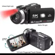 5K Camcorder 60FPS 18x Zoom Compact Cameras 3 Inch LCD Touch Screen UltraHD 64mp