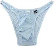 La-pomme(ラ ポーム) La Paume 620091 Men's Bikini Panties, GUS Fabric, 3D Front Pouch Type, Half Back Bikini, Rapom Homme, Brand, Made in Japan, Saxon Blue, M