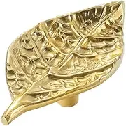 AIMALL Leaf Shape Drawer Pulls 2.44in Gold Cabinet Door Handles Metal Modern Furniture Knobs for Closet Cupboard Dresser Decorative Hardware