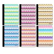 6/pack Bazic Chevron College Ruled Composition Book 100ct 6 assorted Colors