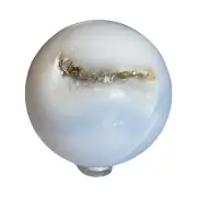 Blue Chalcedony Druzy Sphere - Stand Included - A
