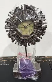 Starburst Table Clock,ARTESIA 14”x8” Antique Brown J.C.P. ~NEW-vintage