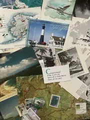 Junk Journal TRAVEL themed book pages & cut-outs, postage stamps, vintage pgs