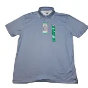 Hickey Freeman Golf Polo Shirt Mens XL Blue Geometric Print Short Sleeve NEW