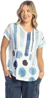 [Jess & Jane] Pop Art Dolman Cap Sleeve Top - 60-1512, Sandra, X-Large