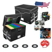 Portable Fireproof Document Box Set with Lock - Waterproof File Organizer, Black