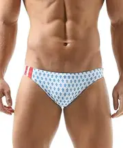 [EASEJUICY] Mens Bikini Swimwear Sexy Swim Briefs Digital Printing Designer Style Swimsuit Elestic Fabric Drawstring