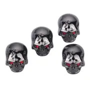 4Pcs Metal Skull Knobs Volume Tone Speed Control Knobs for Guitar Bass Black
