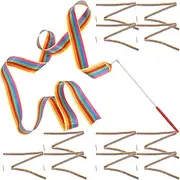 PACKOVE 12pcs Rainbow Dance Ribbons for Boy Girl Gymnastics Streamers for Birthday Parties Art and Dance Showcases Multi-colored and Fun