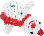 ibasenice Christmas Themed Woven Dog Chew Interactive Snowman Durable Rope Promotes Health and Prevents Boredom