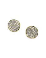 Ippolita 18K Yellow Gold Stardust Diamond Pave Flower Disc Stud Earrings