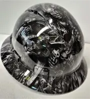Safety Skeleton Hard Hat HDPE Hydro Dipped Full Brim