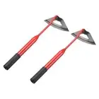 2pcs Garden Hollow Hoe 16" x 6.5" Steel Hoe Garden Tool with Handle, Red