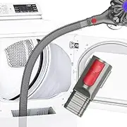 Dryer Vent Cleaner Kit Compatible with Dyson Dryer Lint Vacuum Attachment for Dyson V7 V8 V10 V11 V12 V15 etc Cordless Vacuum Cleaner Removes Deep Lint (Grey)