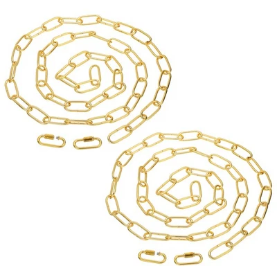 6ft Lighting Hanging Chain 2pcs Looping Chain with Quick Link Gold Tone