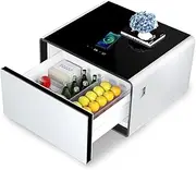 Modern End Side Table Multifunction Nightstand Integrate The Refrigerator and Making Tea for Bedroom Living Room Office Use