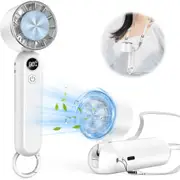 Portable Handheld Fan with Cooling Plate,Powerful Mini Fan Rechargeable, Neck-Mounted Fan